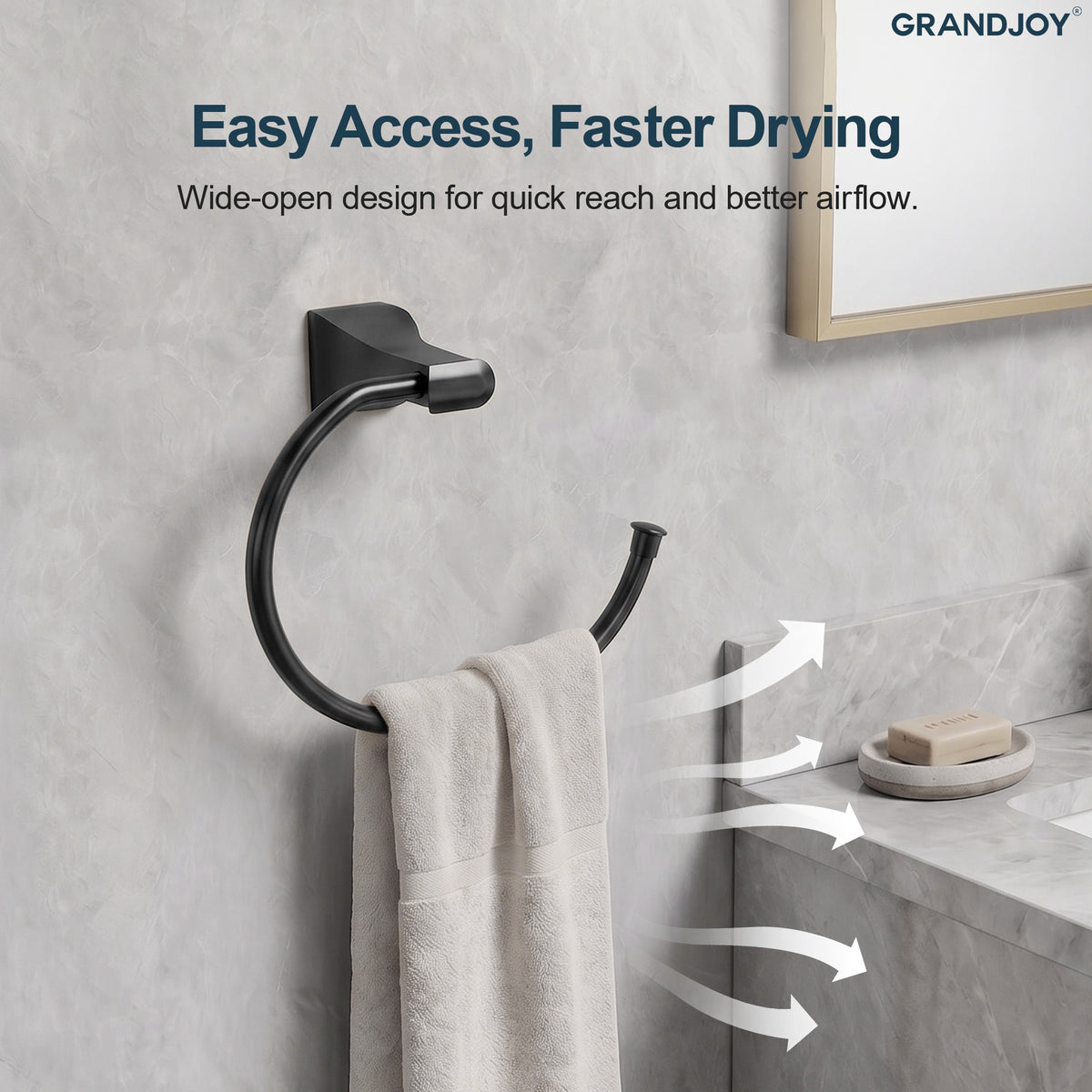 Wall-Mounted Open Towel Ring for Organized Bathroom Hand Towel Storage