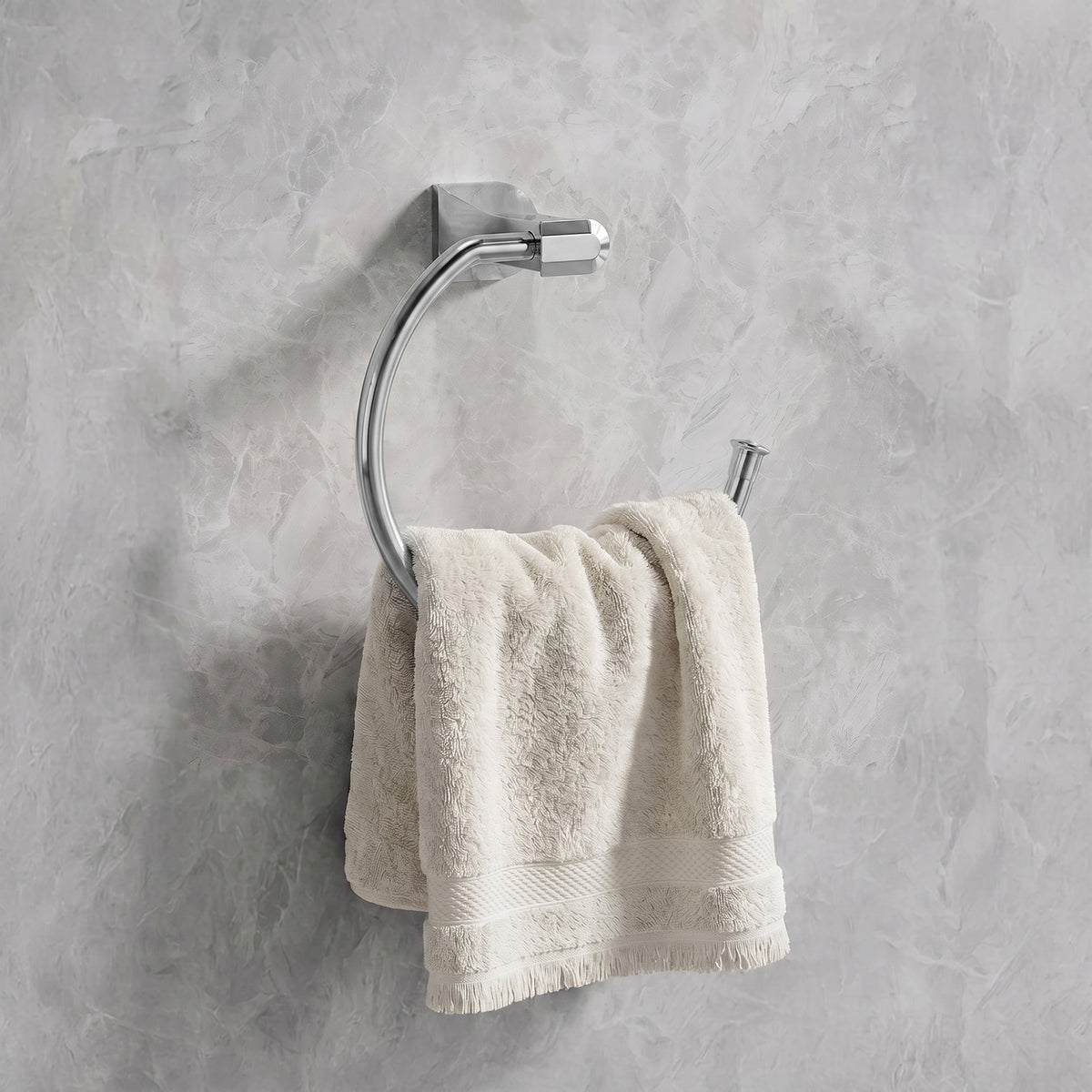 Wall-Mounted Open Towel Ring for Organized Bathroom Hand Towel Storage