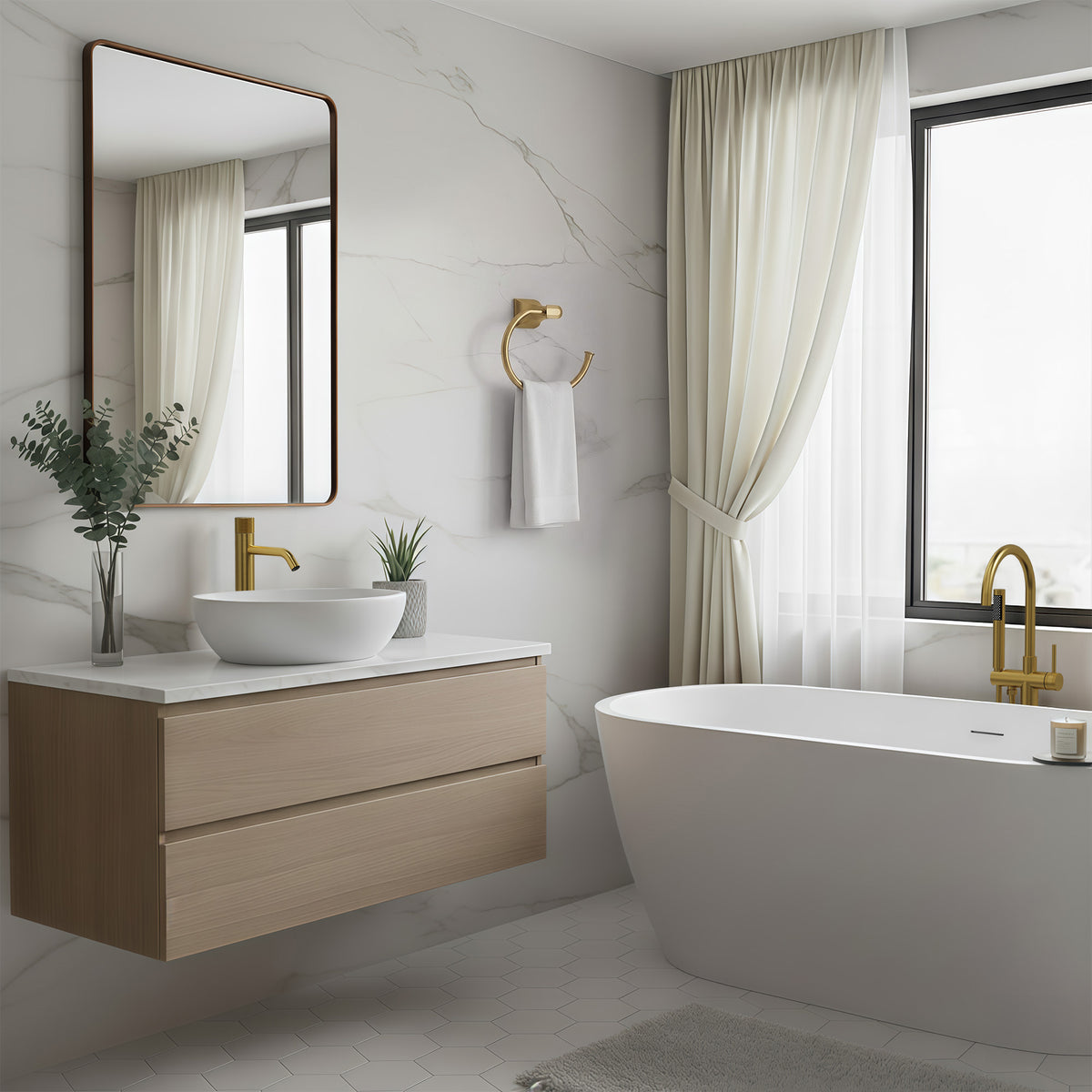 Wall-Mounted Open Towel Ring for Organized Bathroom Hand Towel Storage