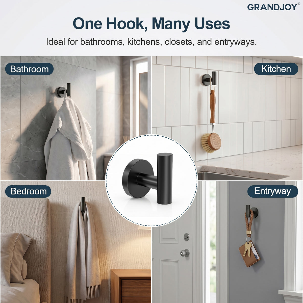 Wall Mounted Bathroom Robe Hook for Space-Saving Organization