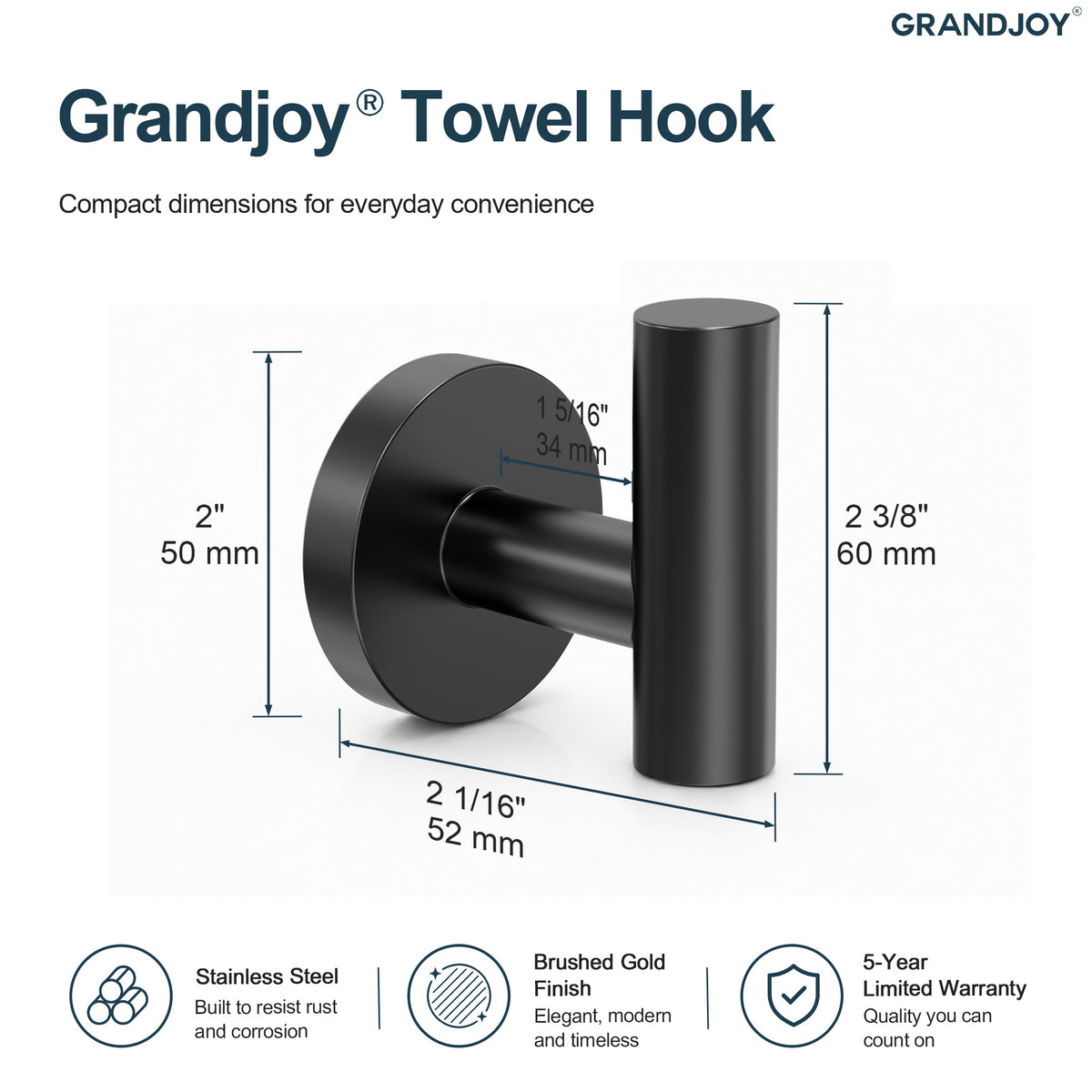 Wall Mounted Bathroom Robe Hook for Space-Saving Organization