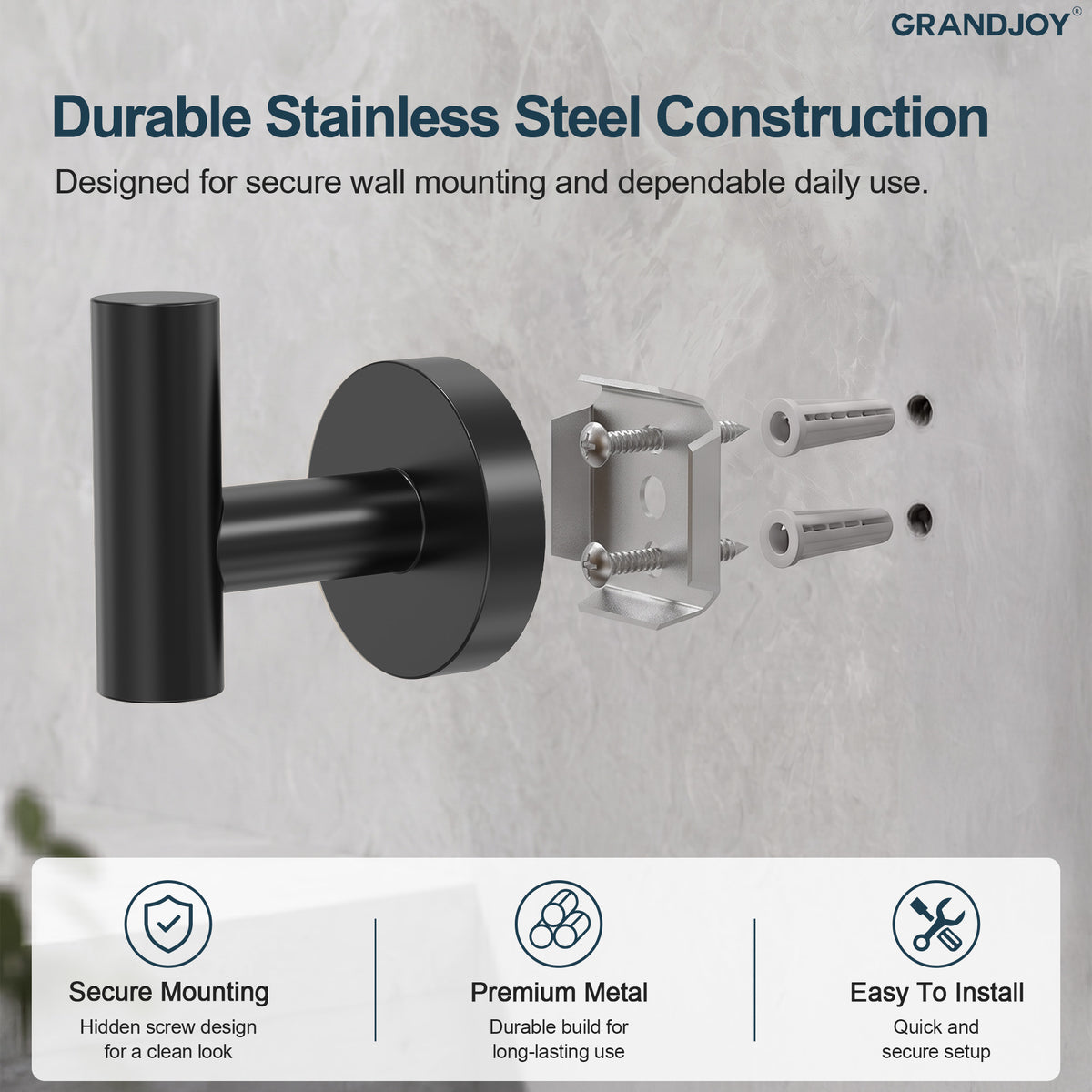 Wall Mounted Bathroom Robe Hook for Space-Saving Organization