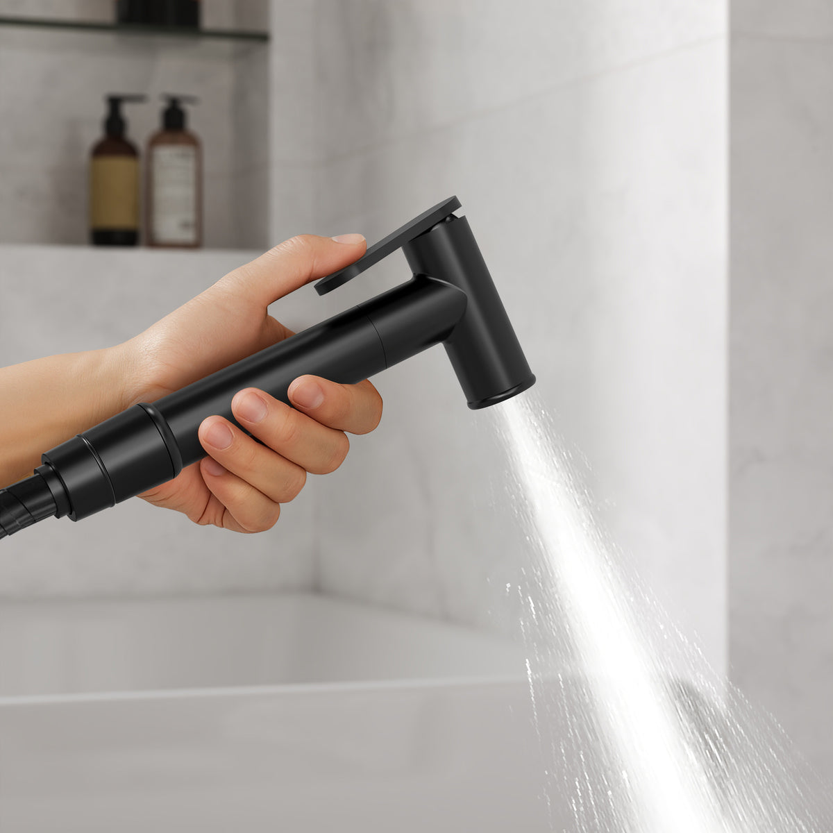 Single-Handle Wall-Mounted Brass Bidet Sprayer with Hot and Cold Control
