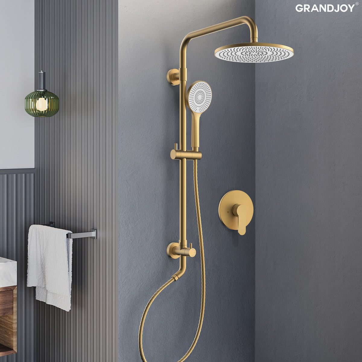 Exposed Pressure-Balanced Rain Shower System with Handheld Spray