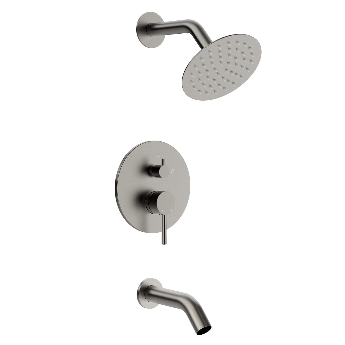 Single-Handle 6-Inch Round Wall-Mounted Tub and Shower System