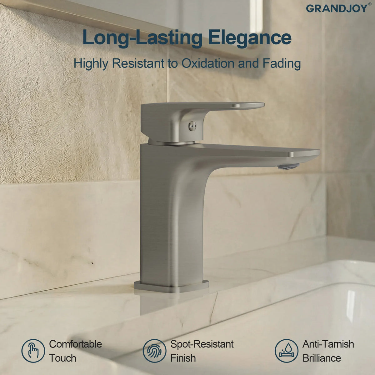 Single-Handle Bathroom Sink Faucet With Pop-Up Drain