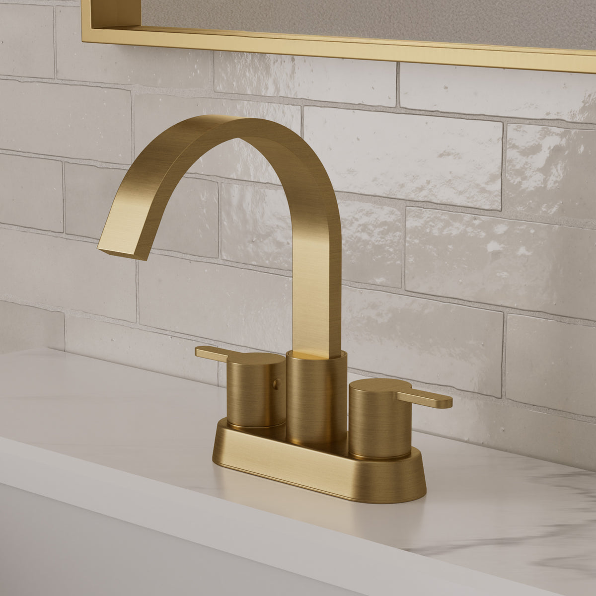 Two-Handle Centerset Bathroom Sink Faucet With Pop-Up Drain