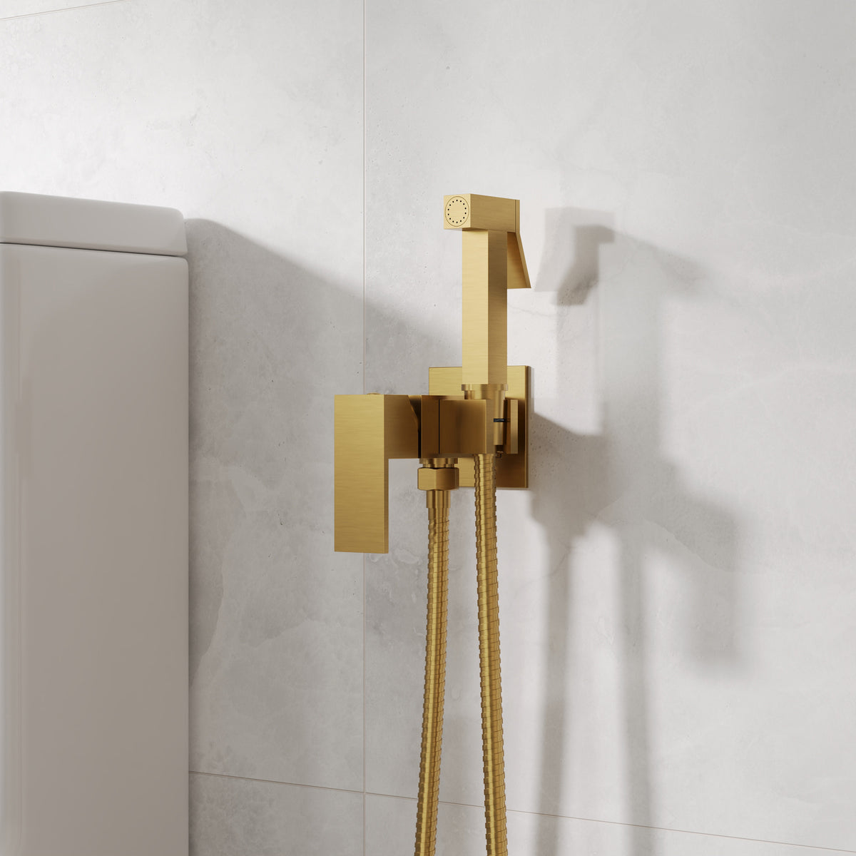 Wall-Mounted Brass Bidet Sprayer Set with Hot and Cold Control