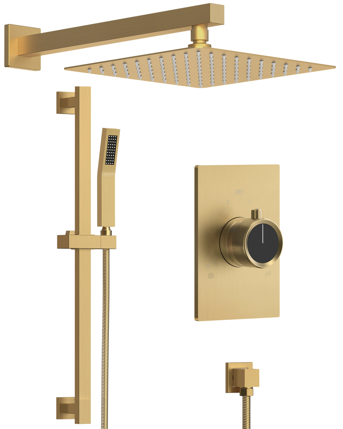 Wall-Mounted Dual-Spray Shower System with Adjustable Handheld Spray
