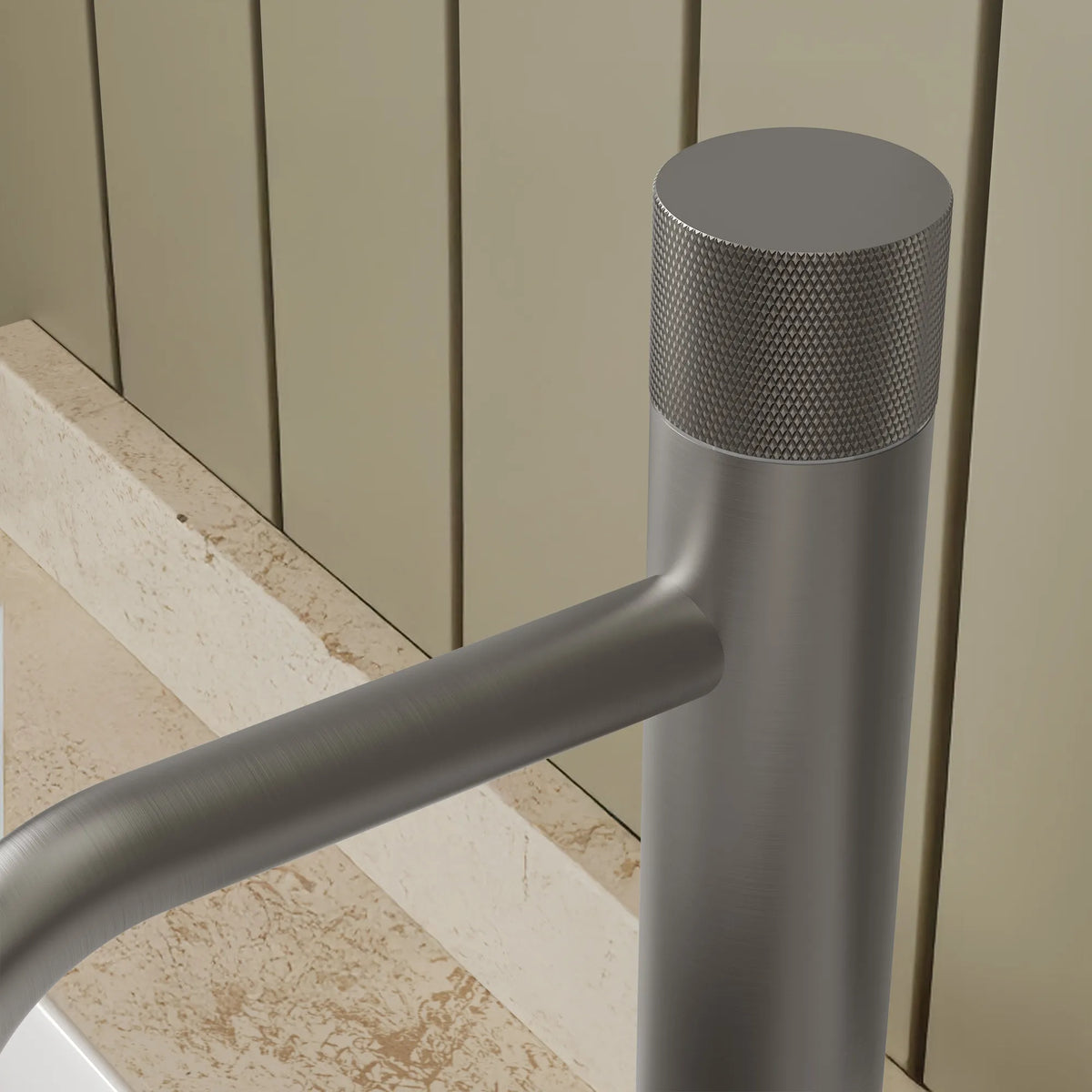 Single-Handle Vessel Bathroom Sink Faucet With Pop-Up Drain
