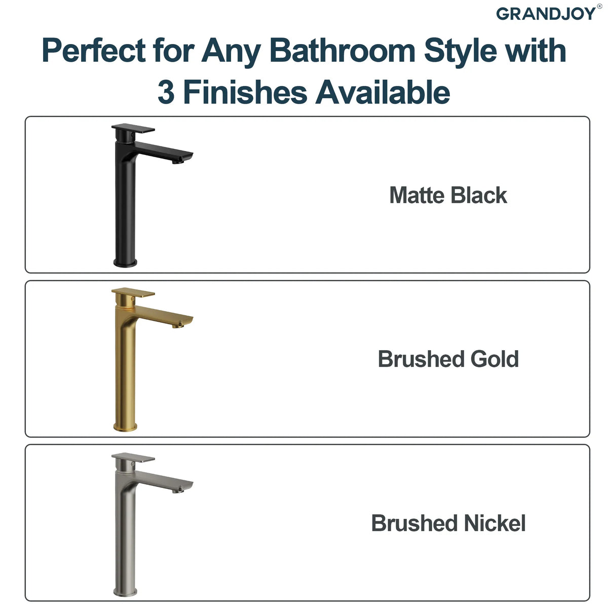 Single-Handle Vessel Bathroom Sink Faucet With Pop-Up Drain