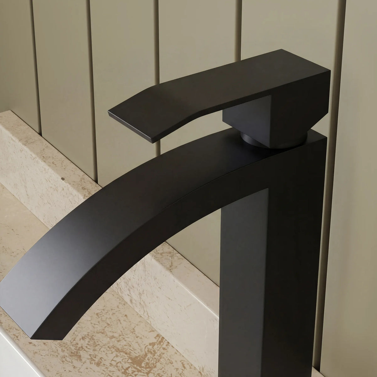 Single-Handle Vessel Bathroom Sink Faucet With Pop-Up Drain
