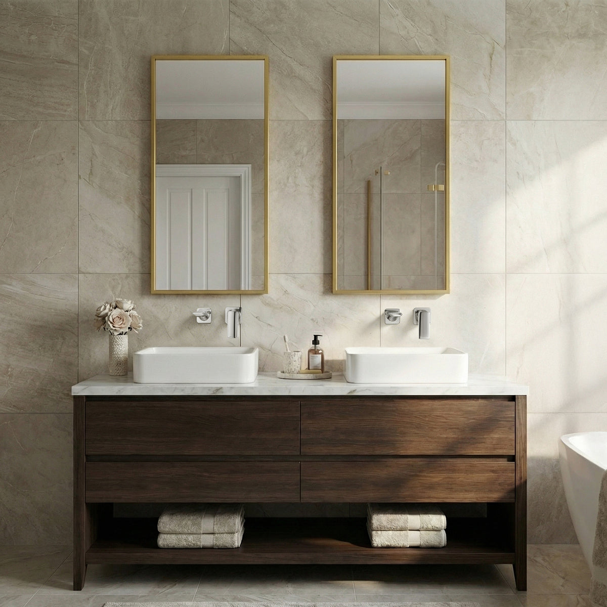 Single-Handle Wall-Mount Bathroom Sink Faucet With Pop-Up Drain