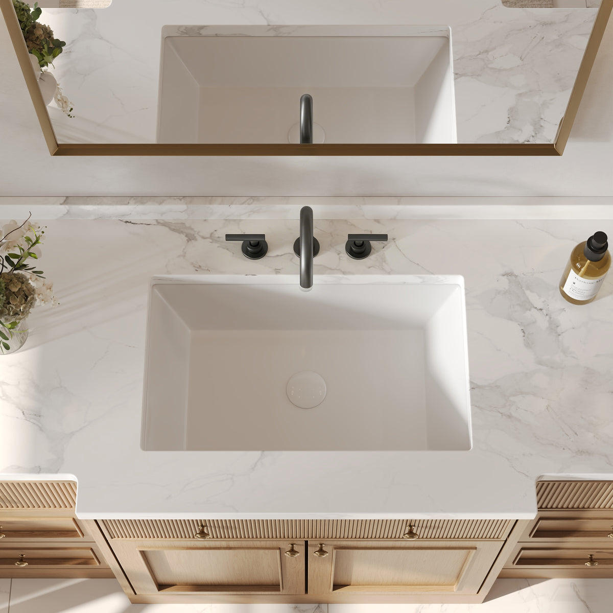 Two-Handle Mid Arc Widespread Bathroom Sink Faucet With Pop-Up Drain