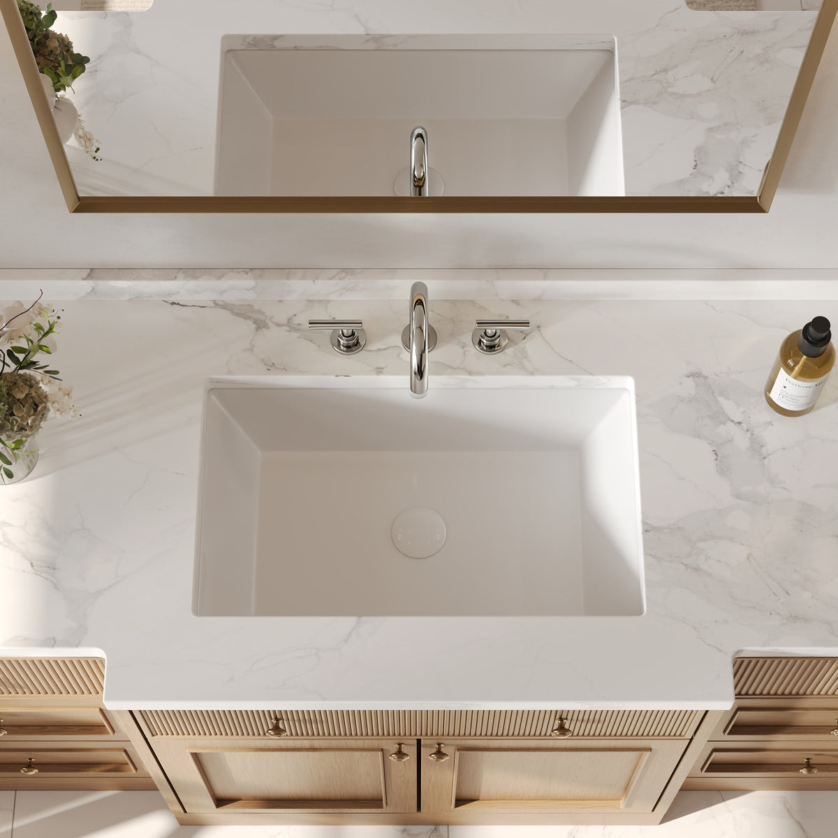 Two-Handle Mid Arc Widespread Bathroom Sink Faucet With Pop-Up Drain