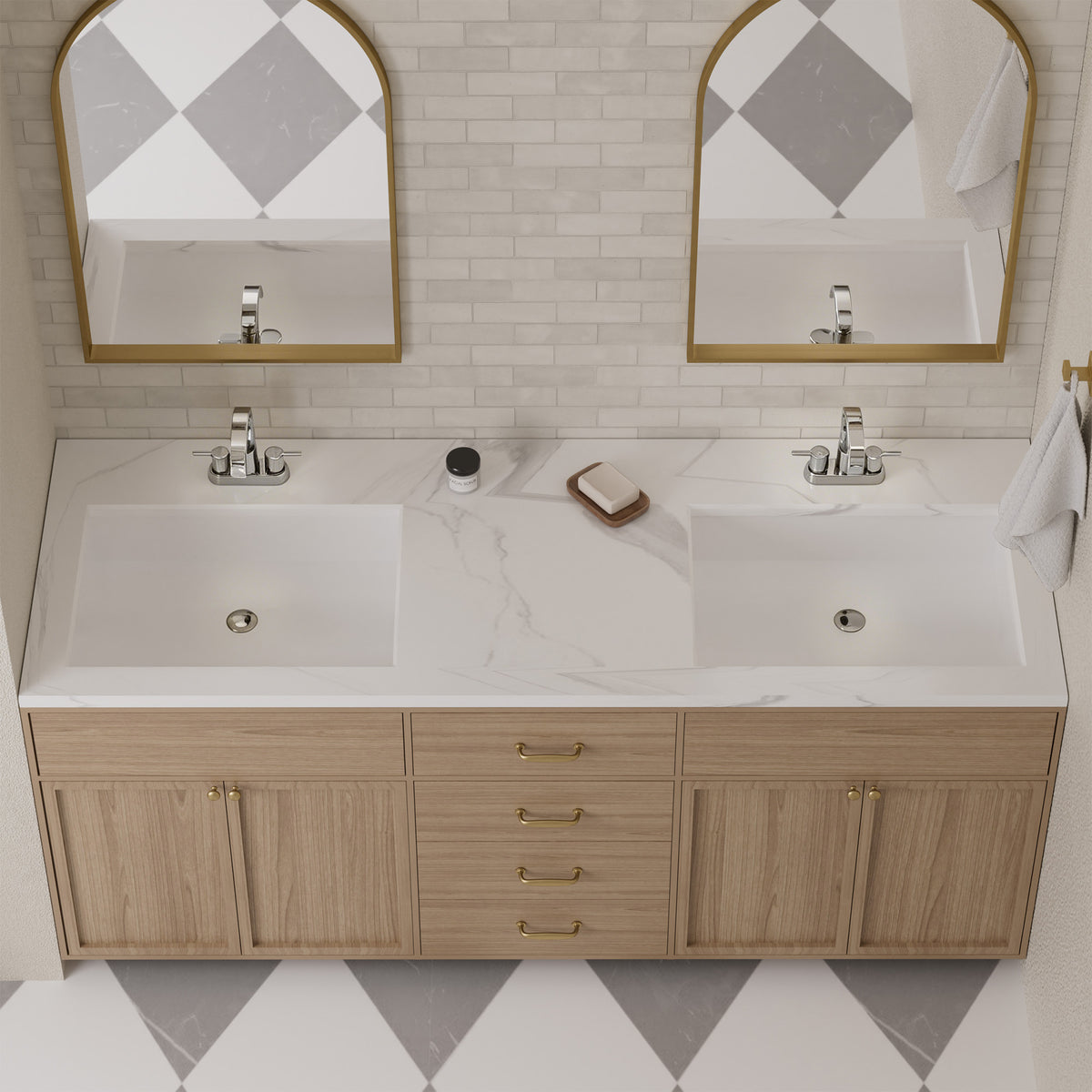 Two-Handle Centerset Bathroom Sink Faucet With Pop-Up Drain