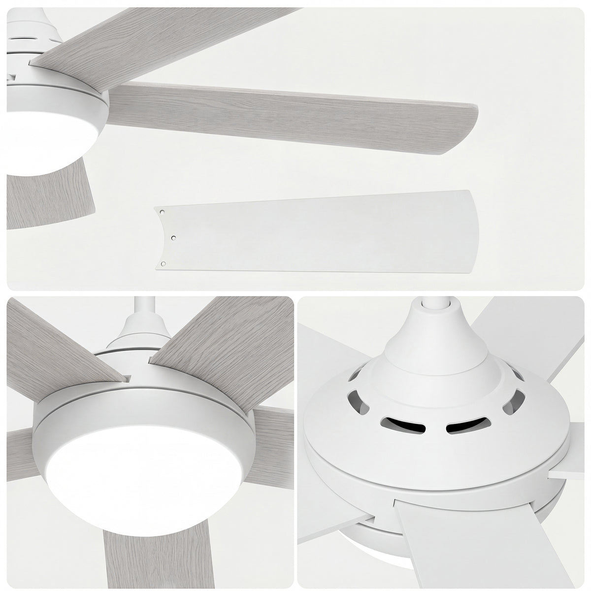 48-Inch Downrod Mount 5-Blade Ceiling Fan with Light and Smart Control
