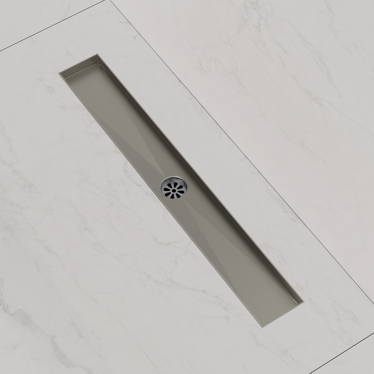24-Inch Linear Shower Drain with Anti-Odor Core and Hair Catcher