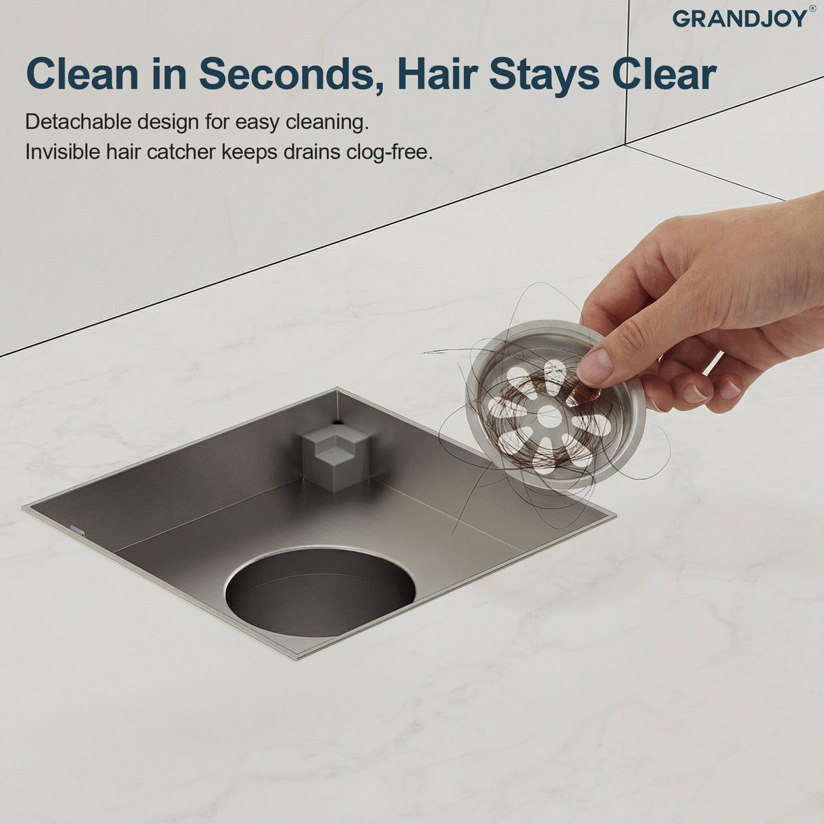 4-Inch Reversible Square Shower Drain with Anti-Odor Core