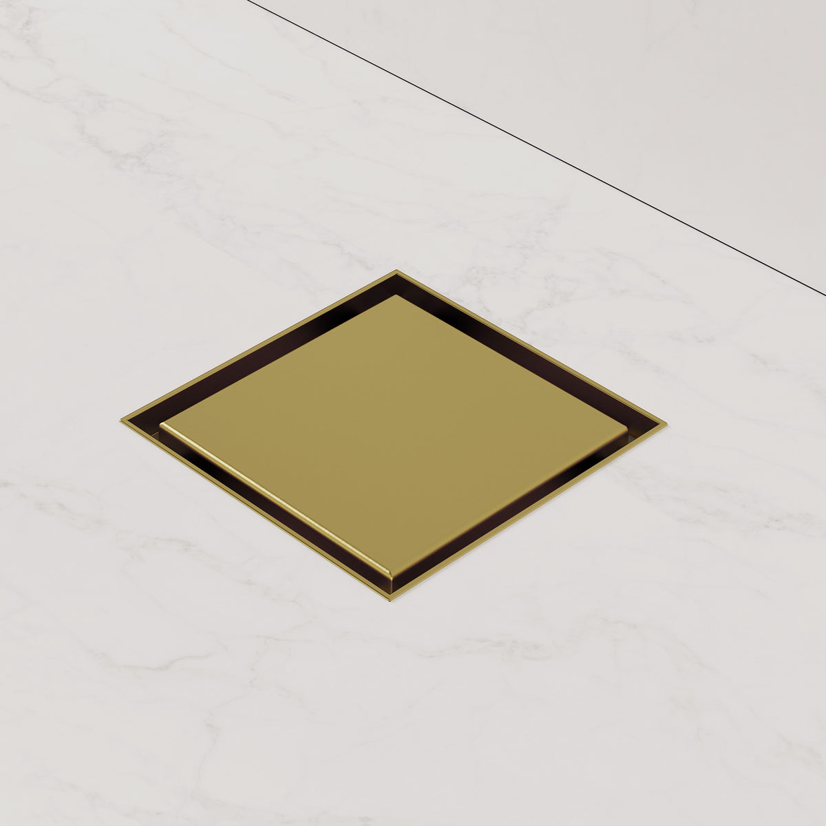 4-Inch Reversible Square Shower Drain with Anti-Odor Core