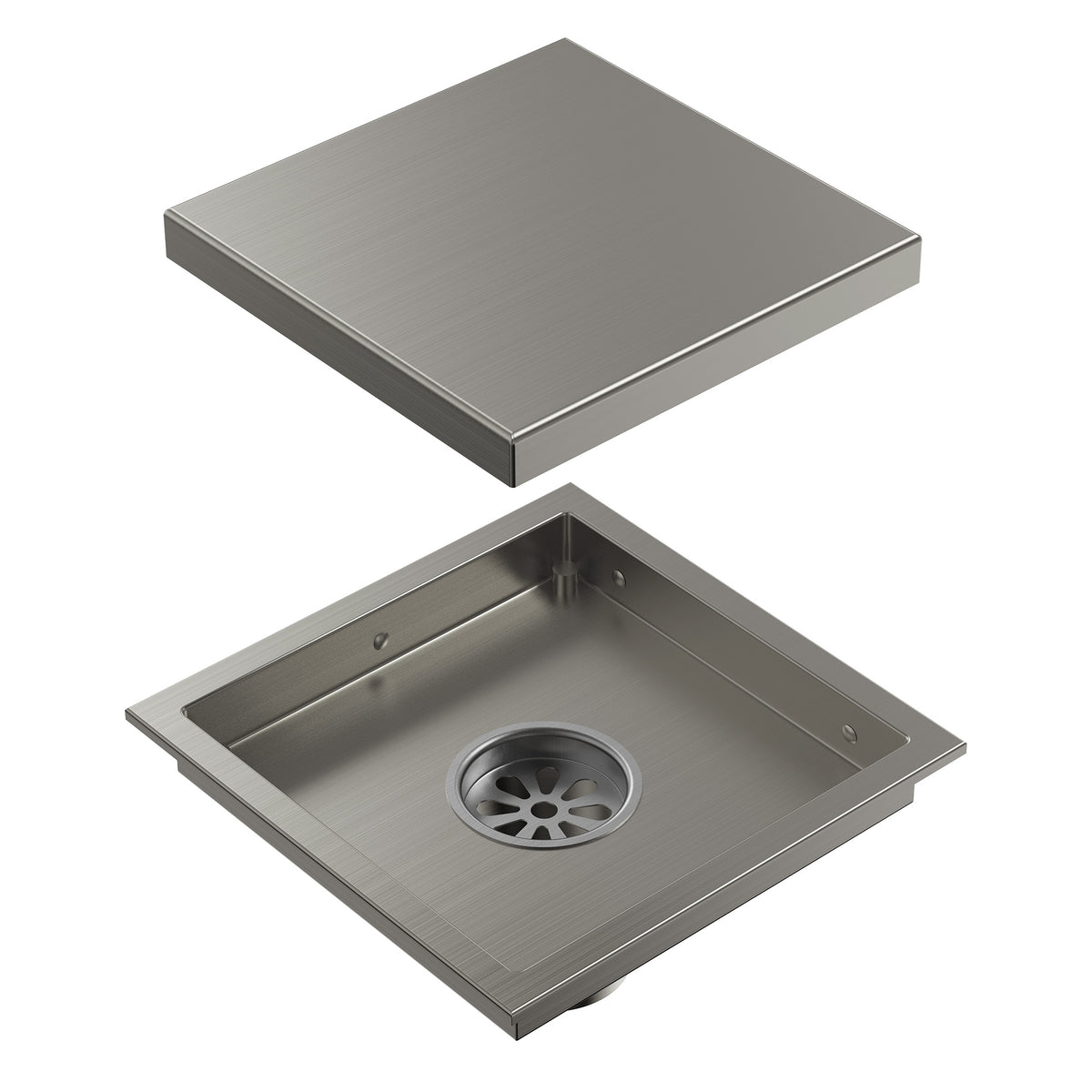 6-Inch Reversible Square Shower Drain with Anti-Odor Core