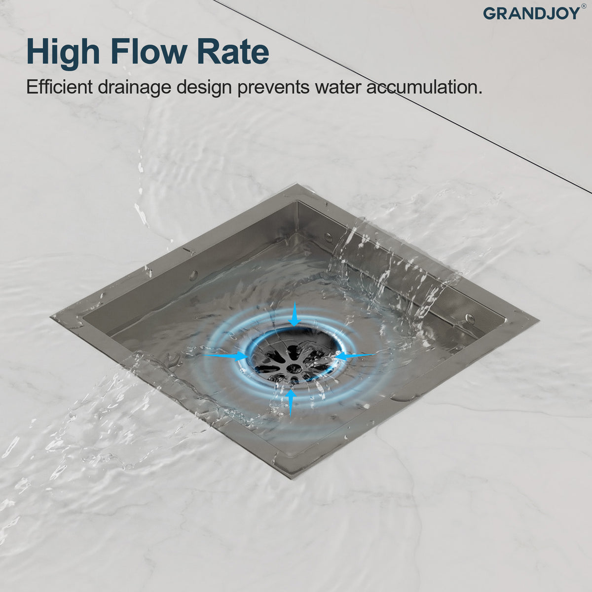 6-Inch Reversible Square Shower Drain with Anti-Odor Core