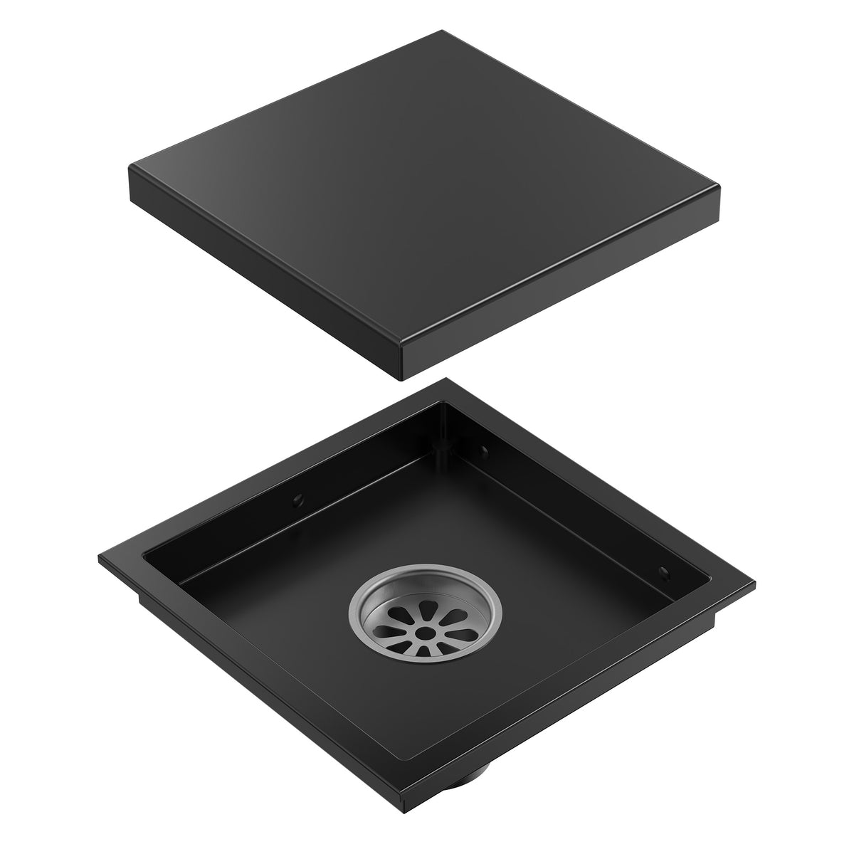 6-Inch Reversible Square Shower Drain with Anti-Odor Core