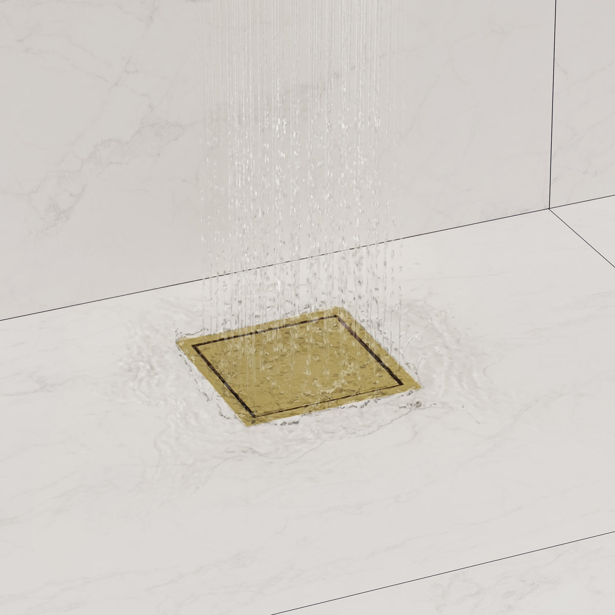 6-Inch Reversible Square Shower Drain with Anti-Odor Core