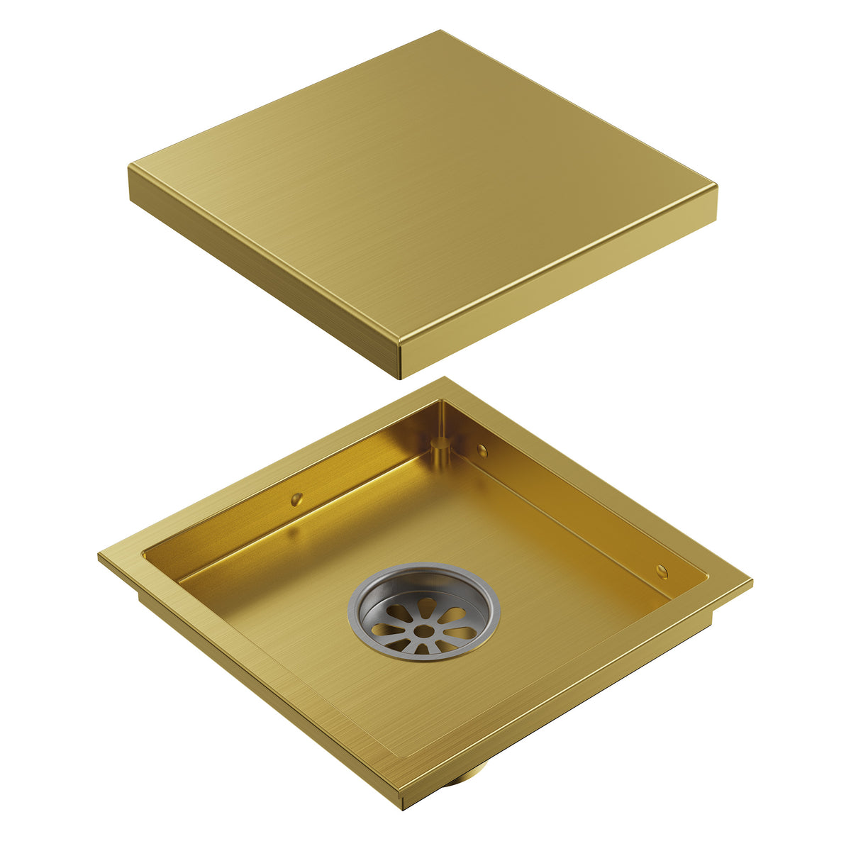 6-Inch Reversible Square Shower Drain with Anti-Odor Core