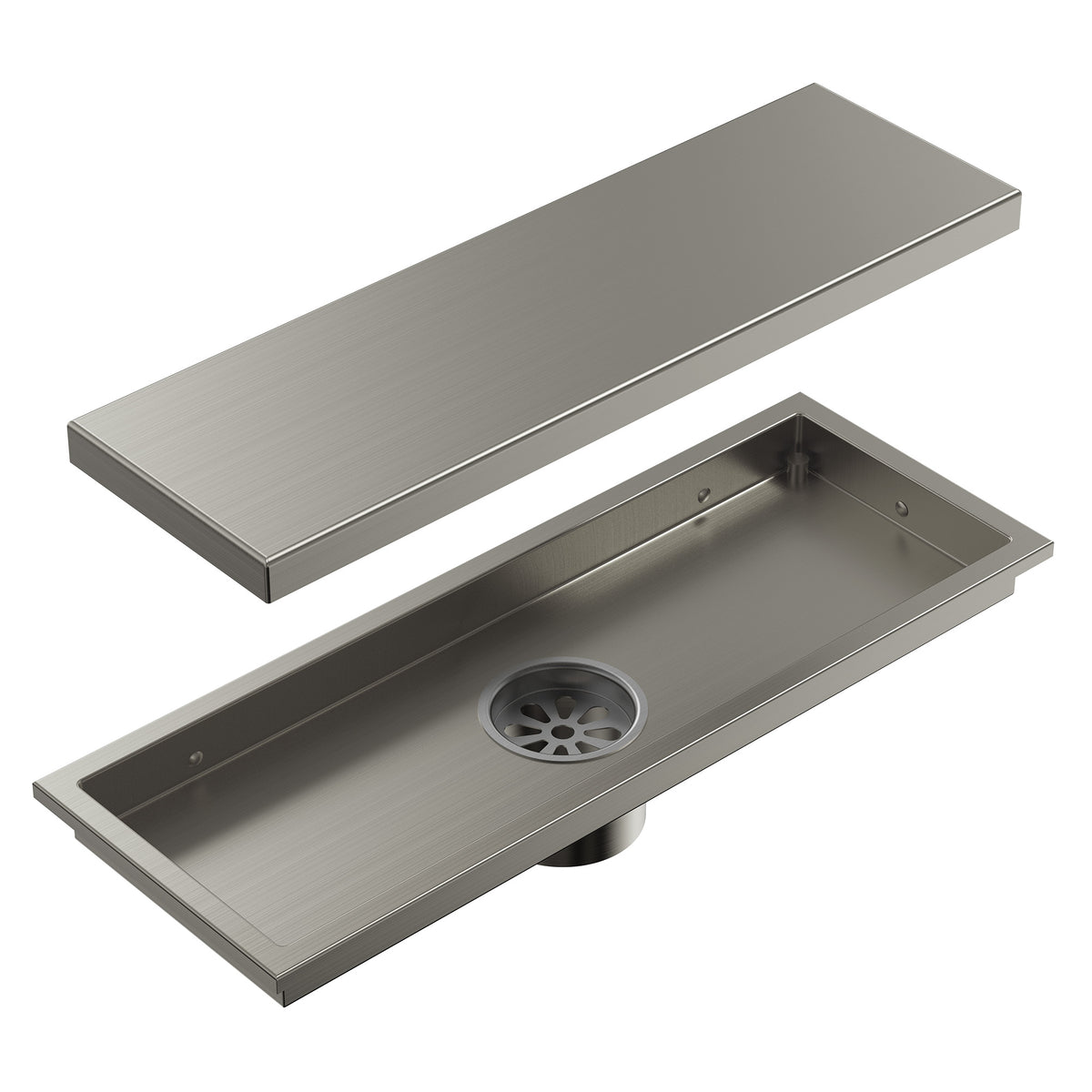 12-Inch Reversible Rectangular Shower Drain with Anti-Odor Core