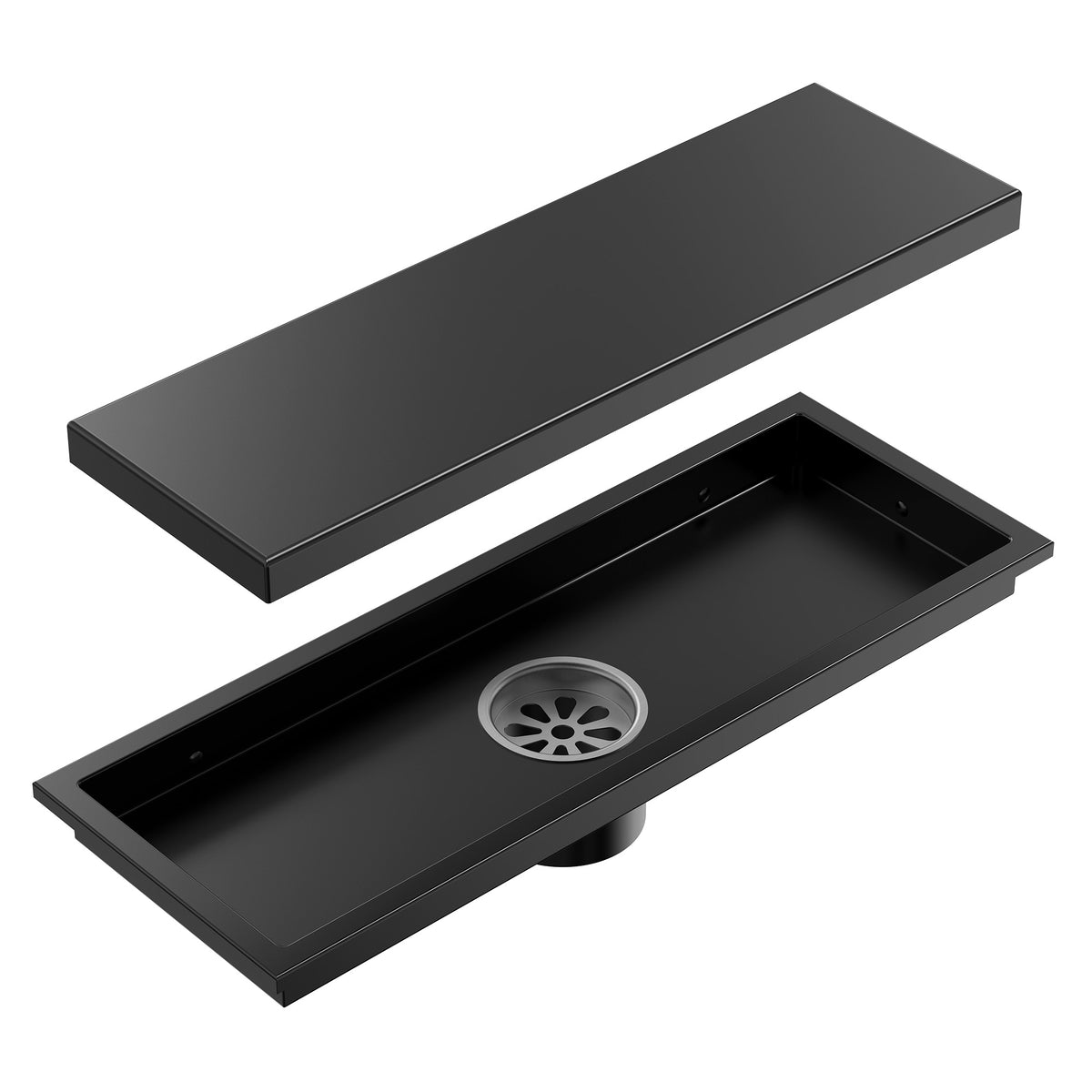 12-Inch Reversible Rectangular Shower Drain with Anti-Odor Core