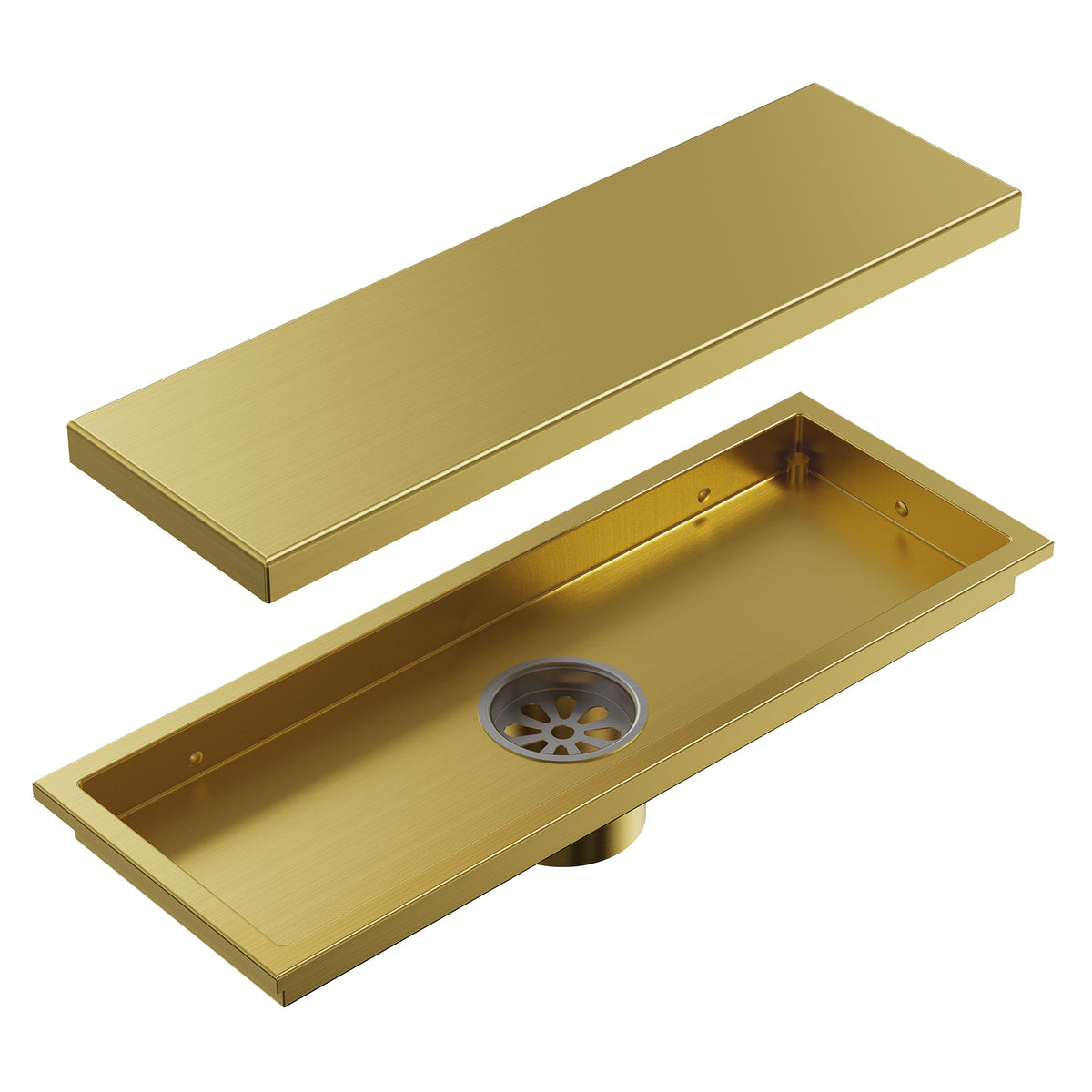 12-Inch Reversible Rectangular Shower Drain with Anti-Odor Core