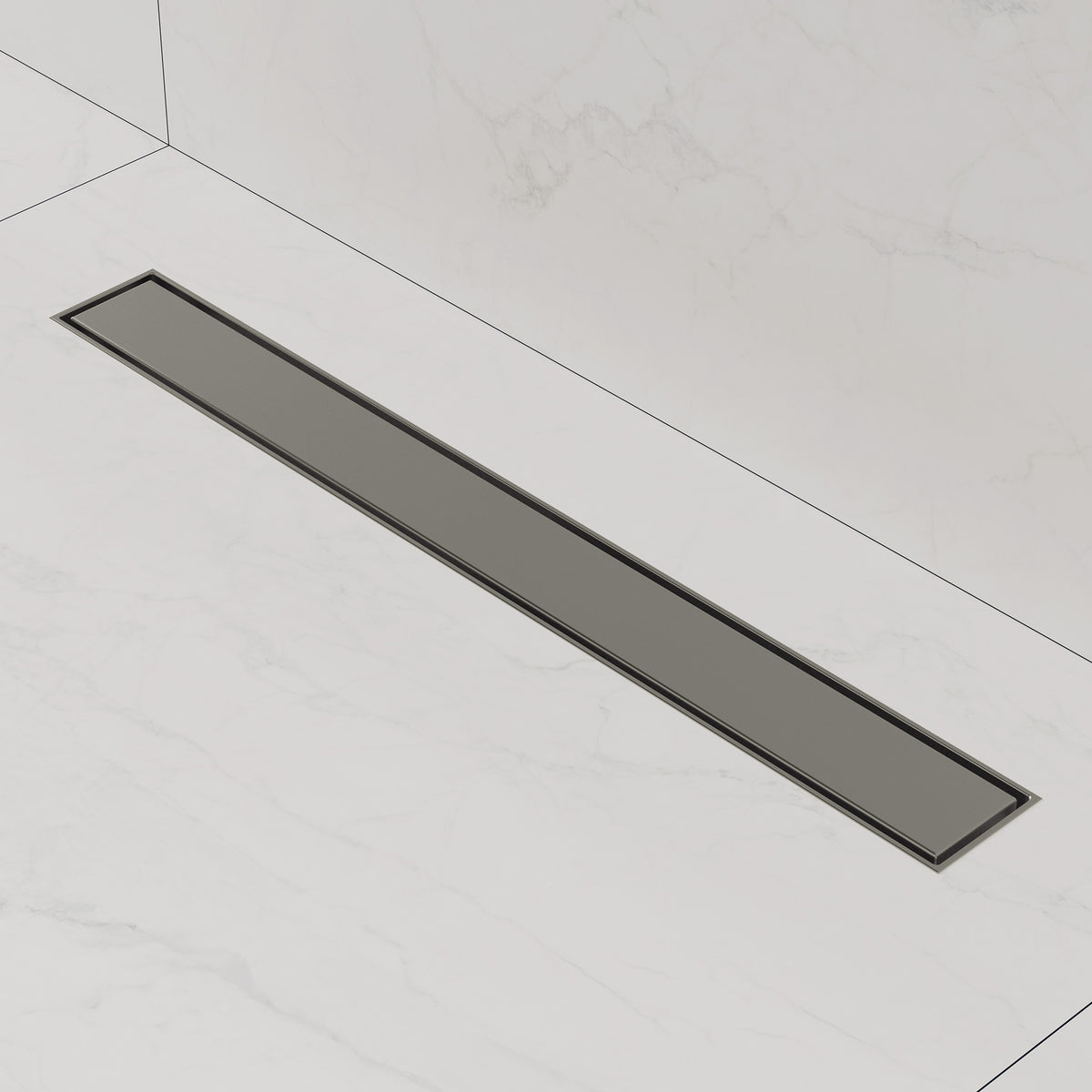 24-Inch Reversible Linear Shower Drain Kit with Anti-Odor Core