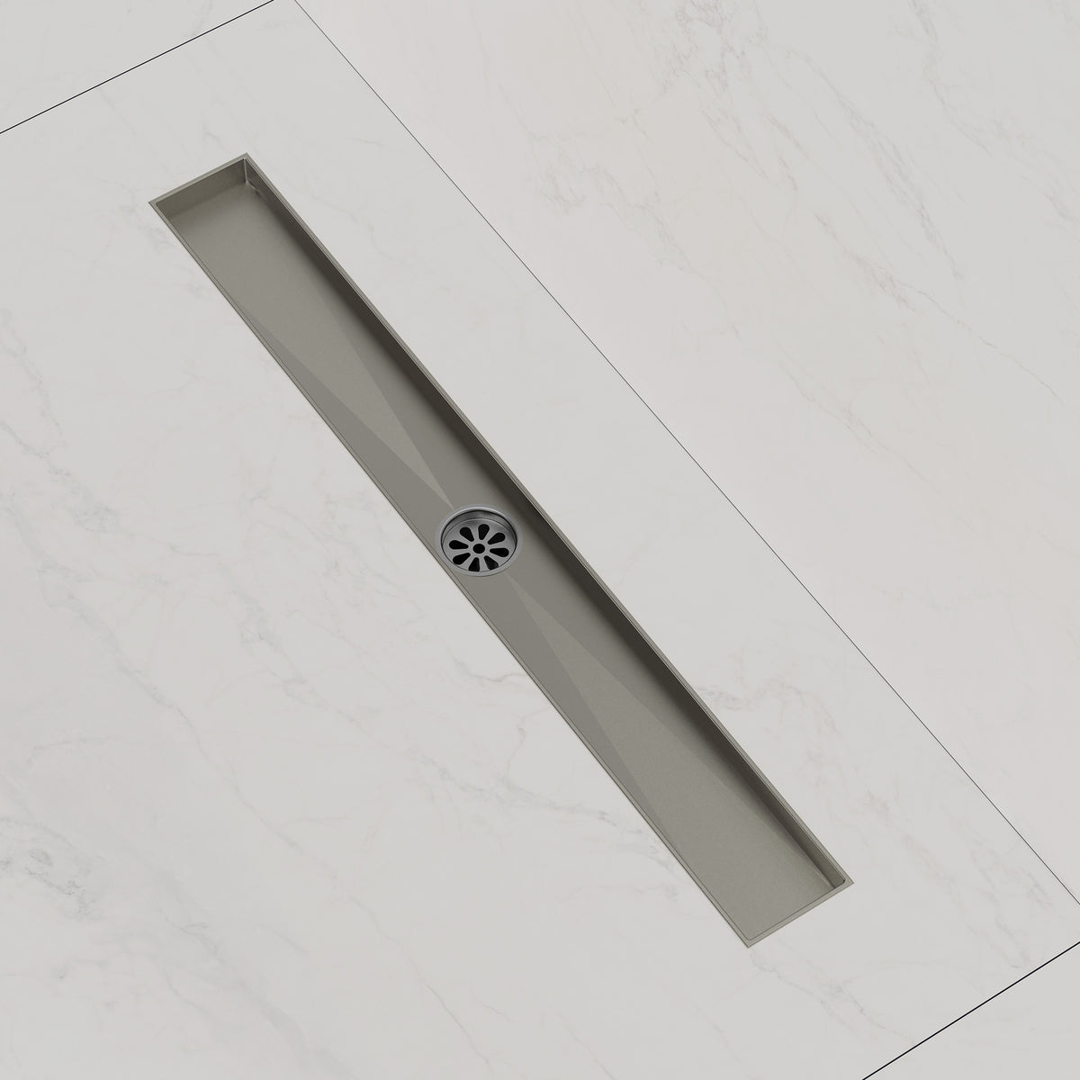 24-Inch Reversible Linear Shower Drain Kit with Anti-Odor Core