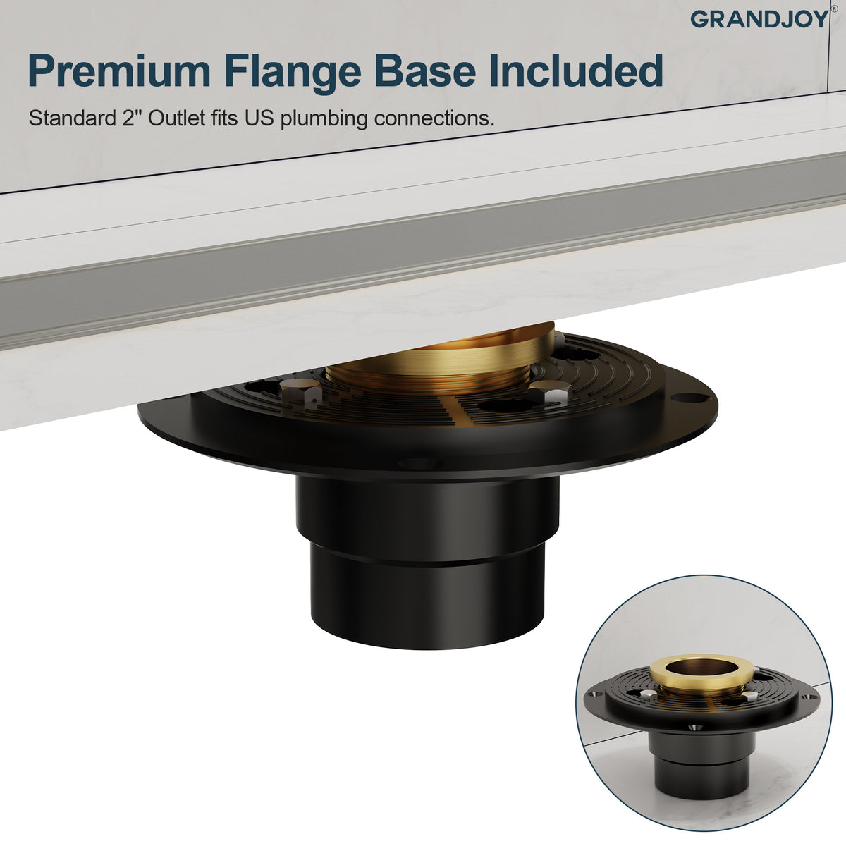 24-Inch Reversible Linear Shower Drain Kit with Anti-Odor Core