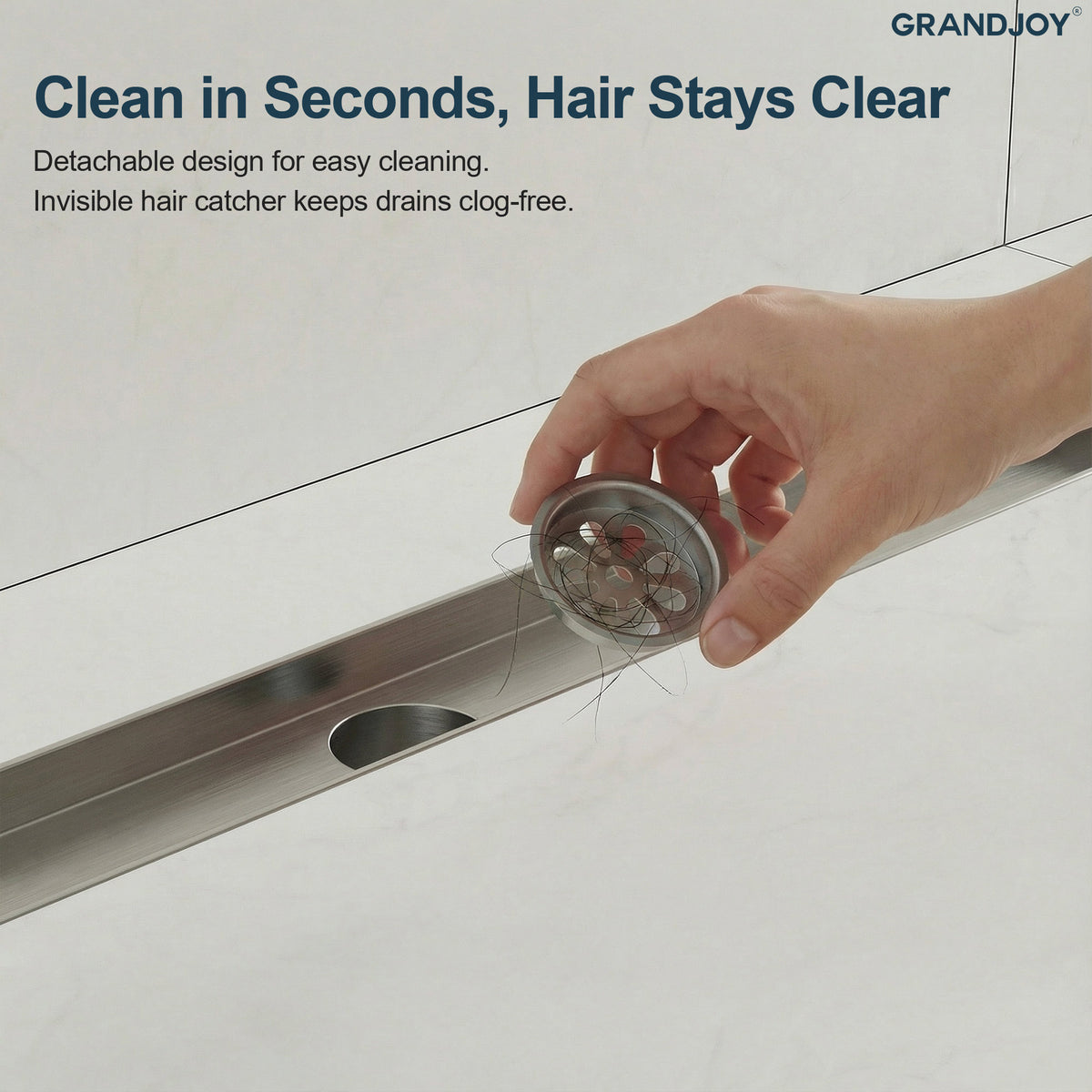 24-Inch Reversible Linear Shower Drain Kit with Anti-Odor Core