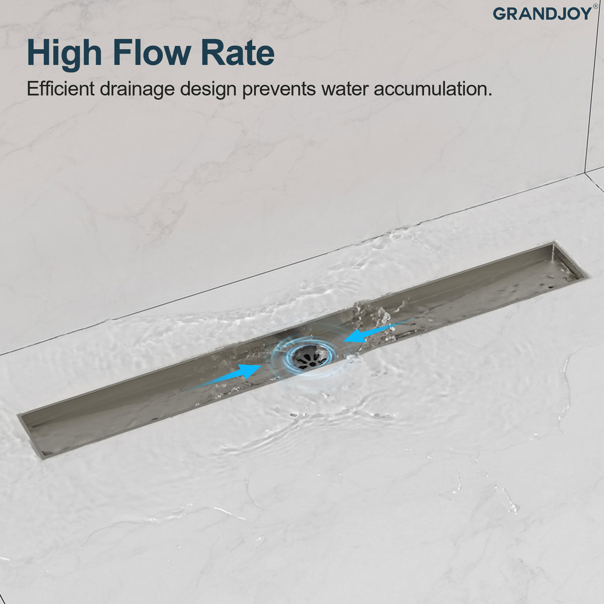 24-Inch Reversible Linear Shower Drain Kit with Anti-Odor Core