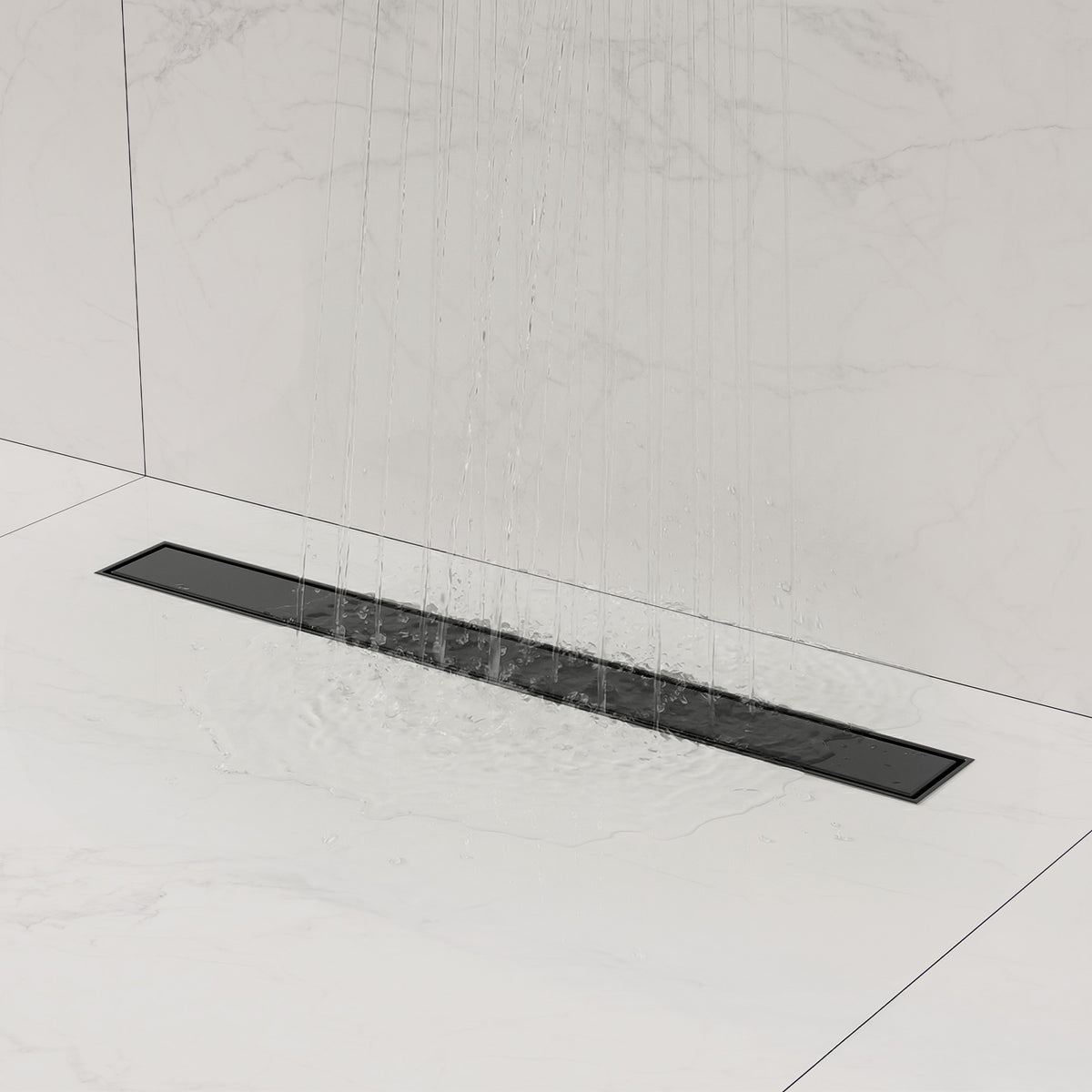 24-Inch Linear Shower Drain with Anti-Odor Core and Hair Catcher