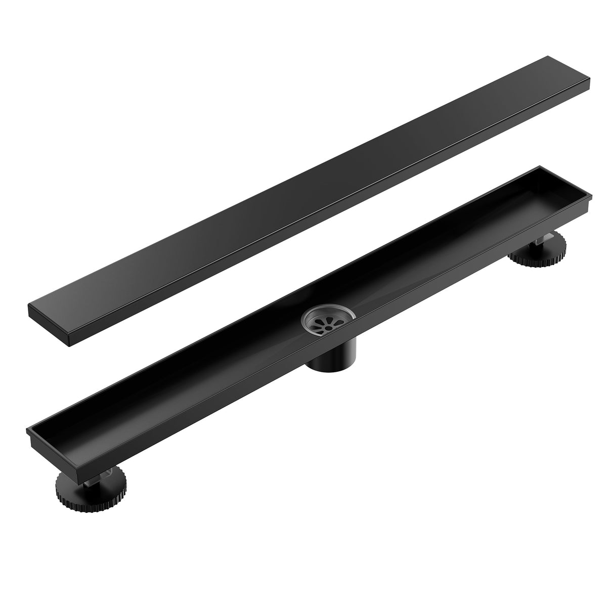 24-Inch Reversible Linear Shower Drain Kit with Anti-Odor Core