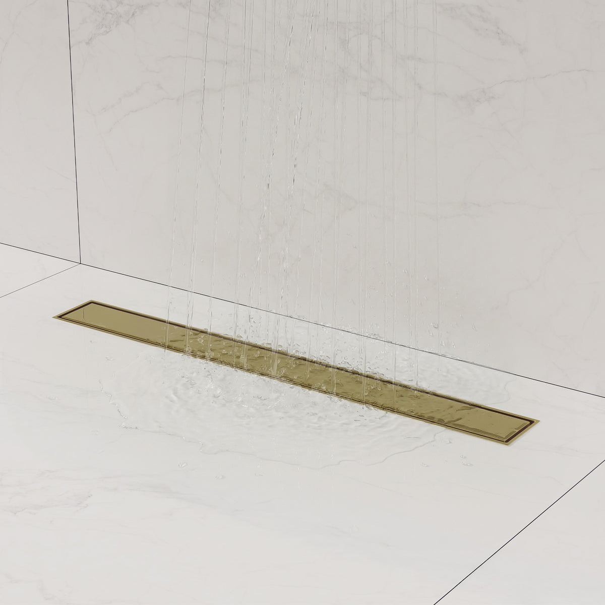 24-Inch Reversible Linear Shower Drain Kit with Anti-Odor Core