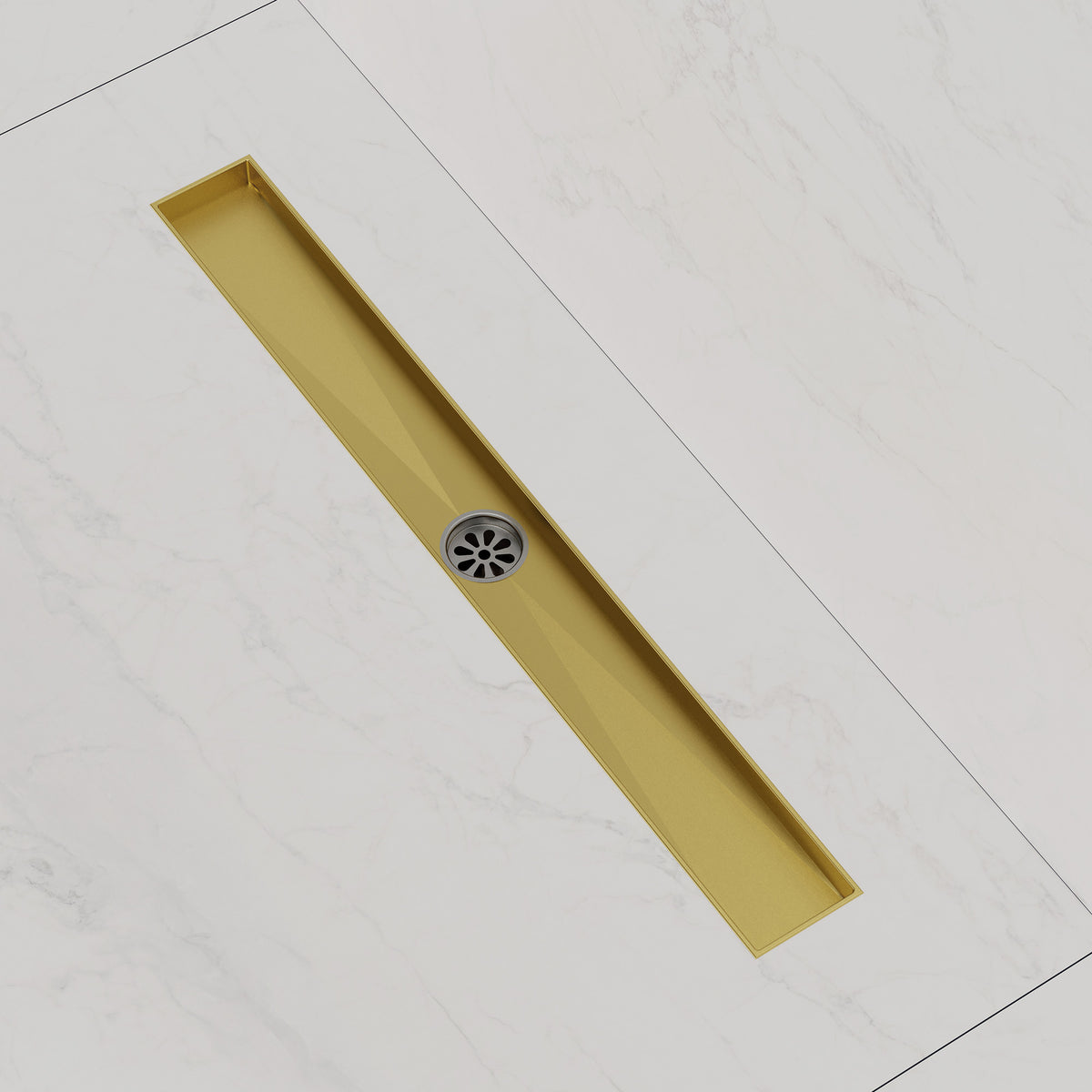 24-Inch Reversible Linear Shower Drain Kit with Anti-Odor Core