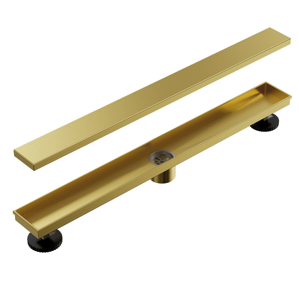 24-Inch Reversible Linear Shower Drain Kit with Anti-Odor Core