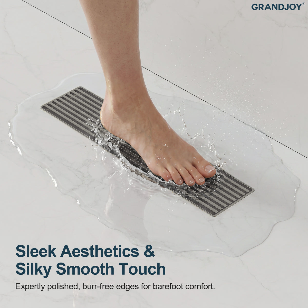 12-Inch Stainless Steel Linear Shower Drain with Easy-Clean Design