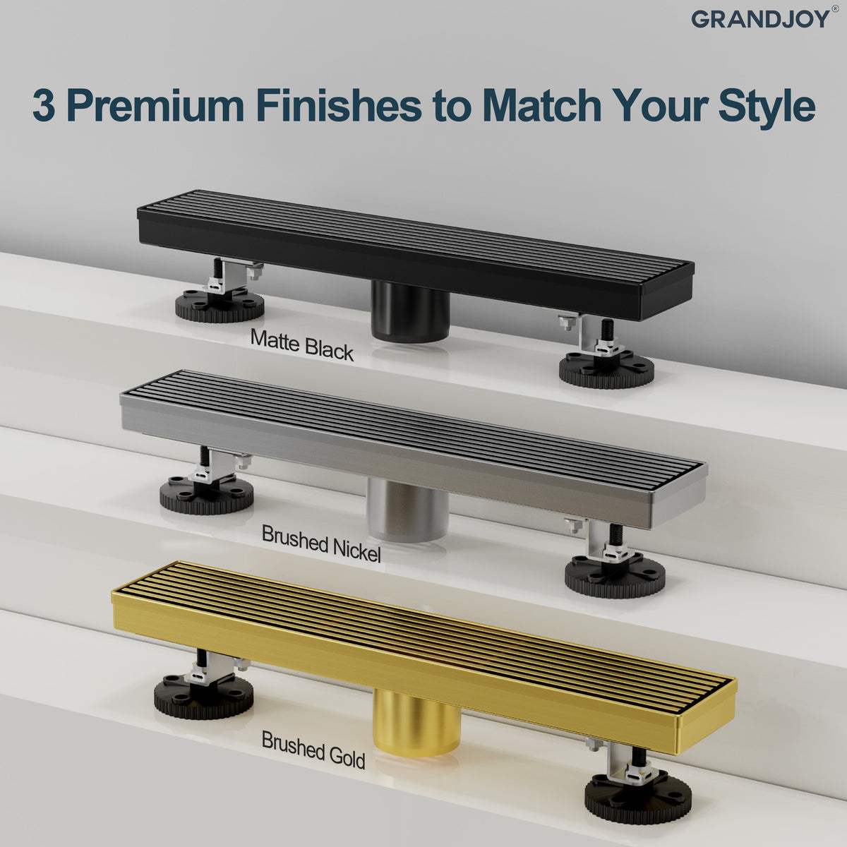 12-Inch Stainless Steel Linear Shower Drain with Easy-Clean Design