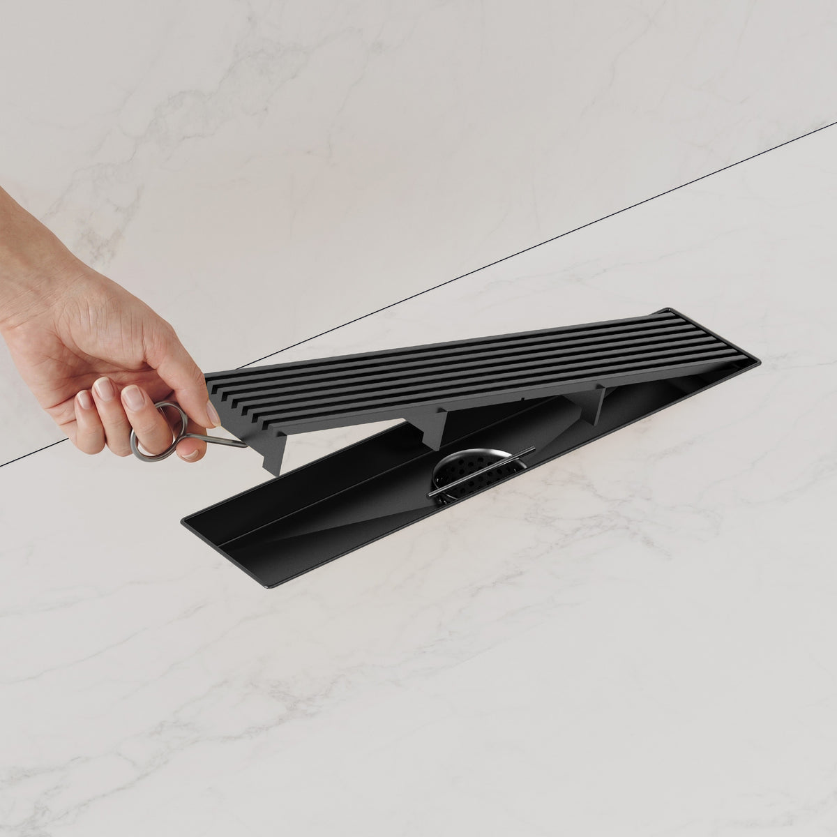 12-Inch Stainless Steel Linear Shower Drain with Easy-Clean Design
