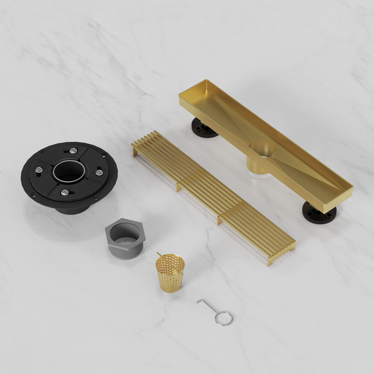 12-Inch Stainless Steel Linear Shower Drain with Easy-Clean Design