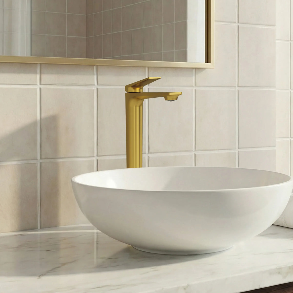 Single-Handle Vessel Bathroom Sink Faucet With Pop-Up Drain