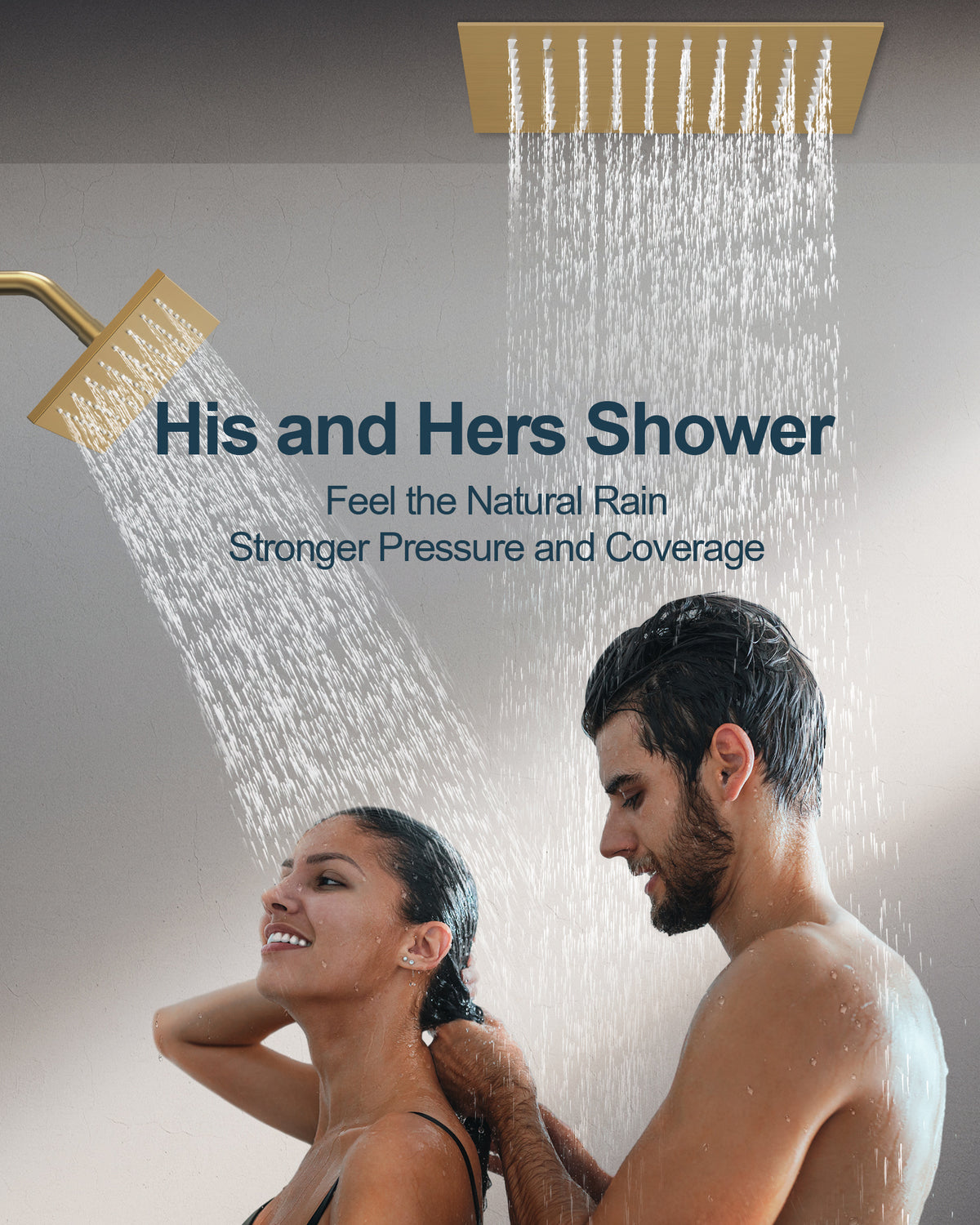 LED Ceiling-Mounted Thermostatic Dual Shower System with Handheld