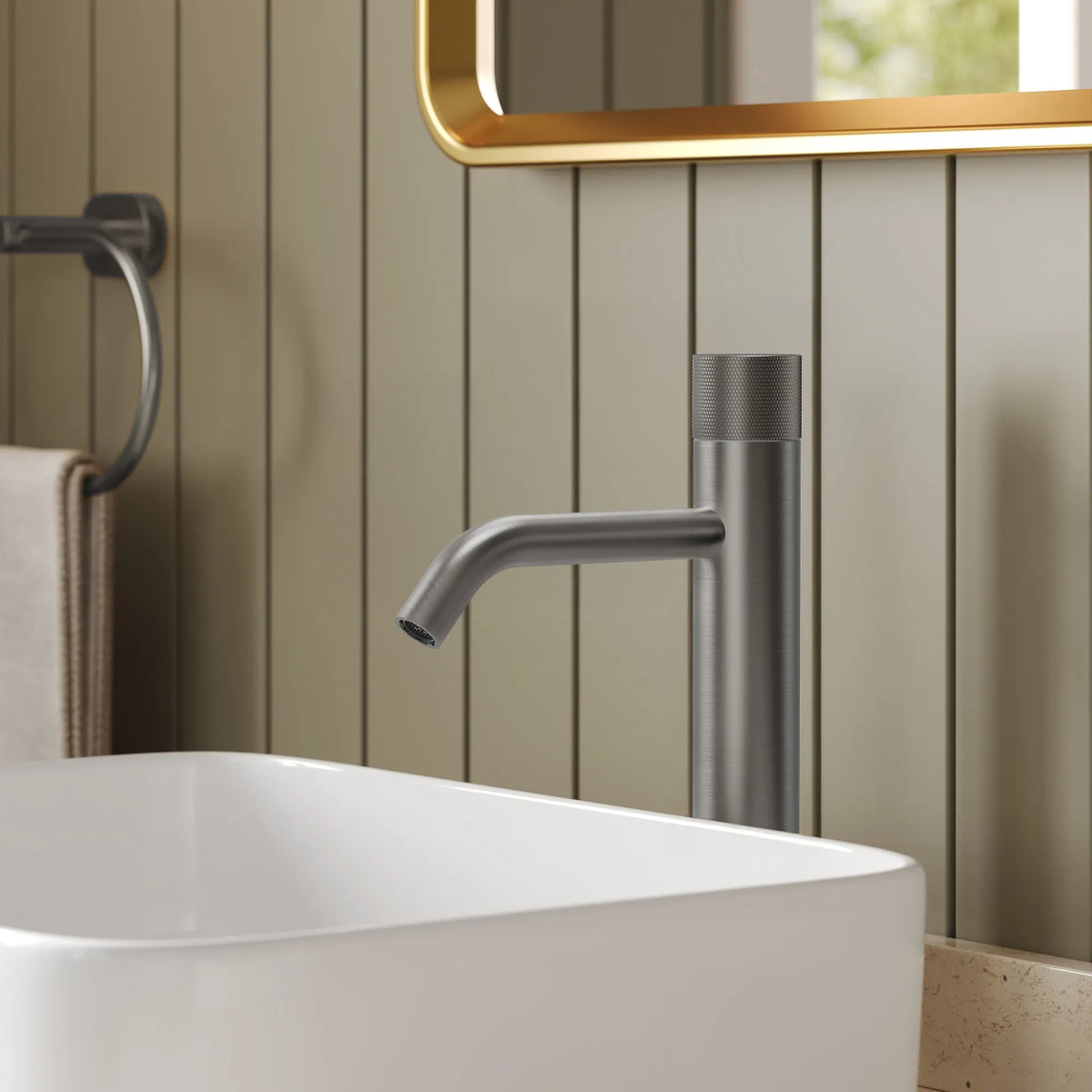 Single-Handle Vessel Bathroom Sink Faucet With Pop-Up Drain