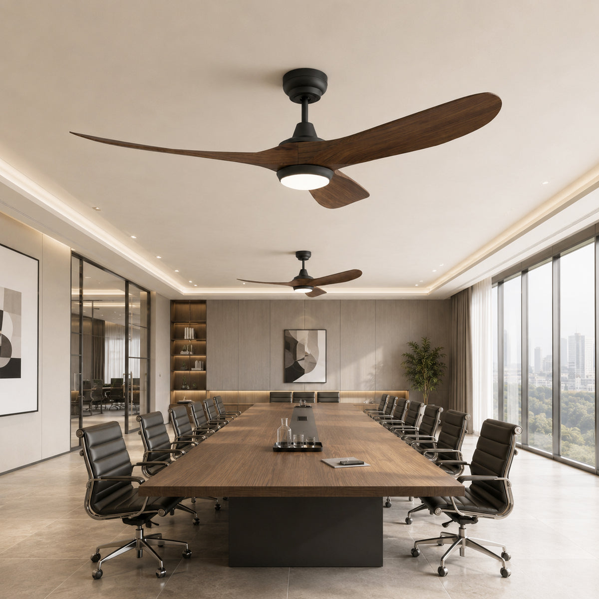 60-Inch Downrod Mount 3-Blade Ceiling Fan with Light and Remote Control